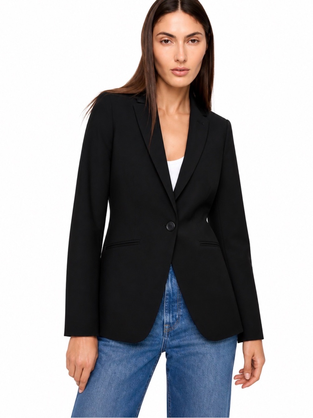 Banana Republic Black Single-Button Tailored Blazer 4